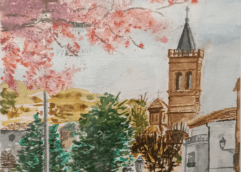 Dibujo torre iglesia Herrera